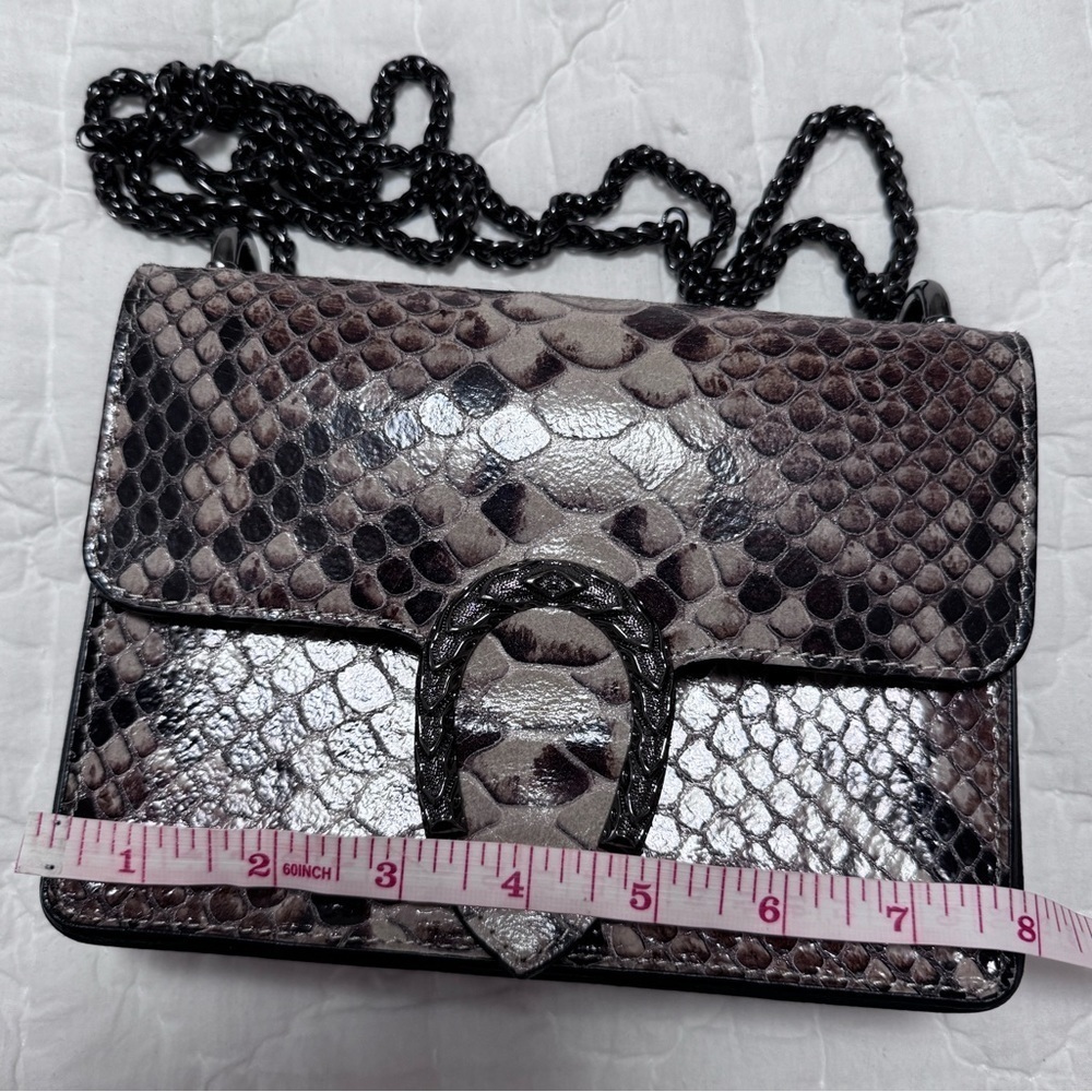 Marina Galanti Animal Print Genuine Leather Chain Bag - Picture 12 of 16